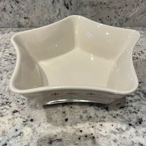 Longaberger Star Shaped Pottery Dish with Red accents